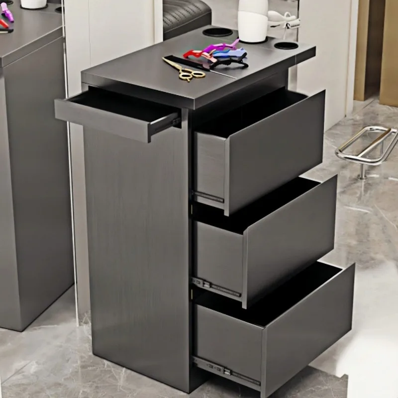 Barber Shop Stainless Steel Tool Cabinet Hair Salon Special Double-sided Hair Salon Cabinet Hair Dyeing Tool Cart Hir Stylist C