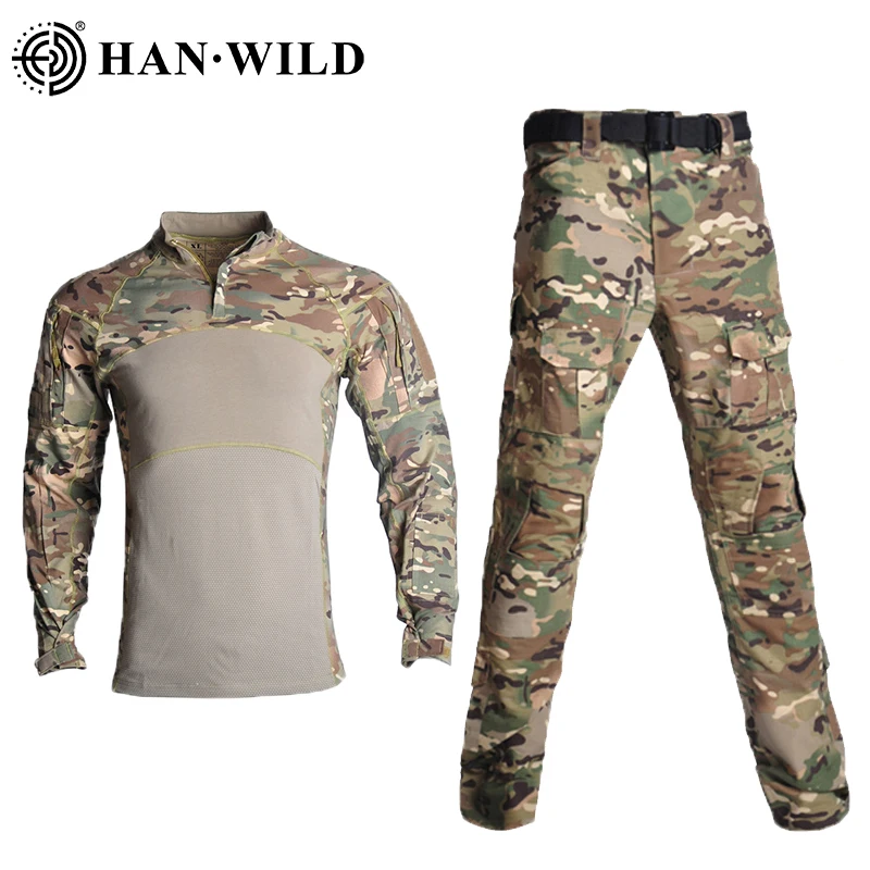 

Men Camping Suit Combat Uniform Tactical Shirt Elastic Softair Pants Men Clothing Camo Set Paintball Outfit Hiking Clothes