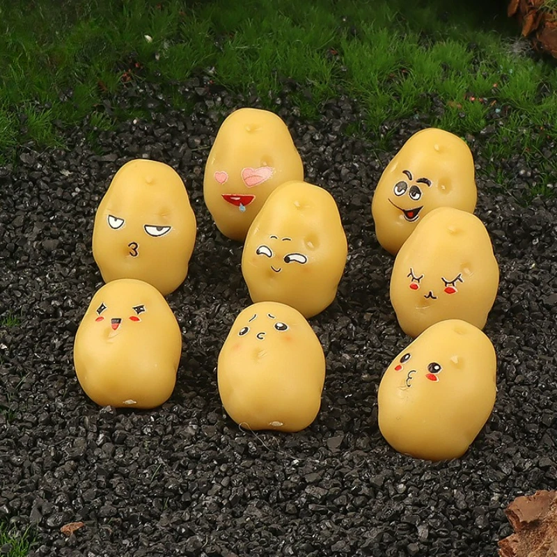 8pcs Miniature Resin Potato Simulation Cute Dollhouse Mini DIY Food Simulation Desktop Ornament Craft Decorative Accessories New