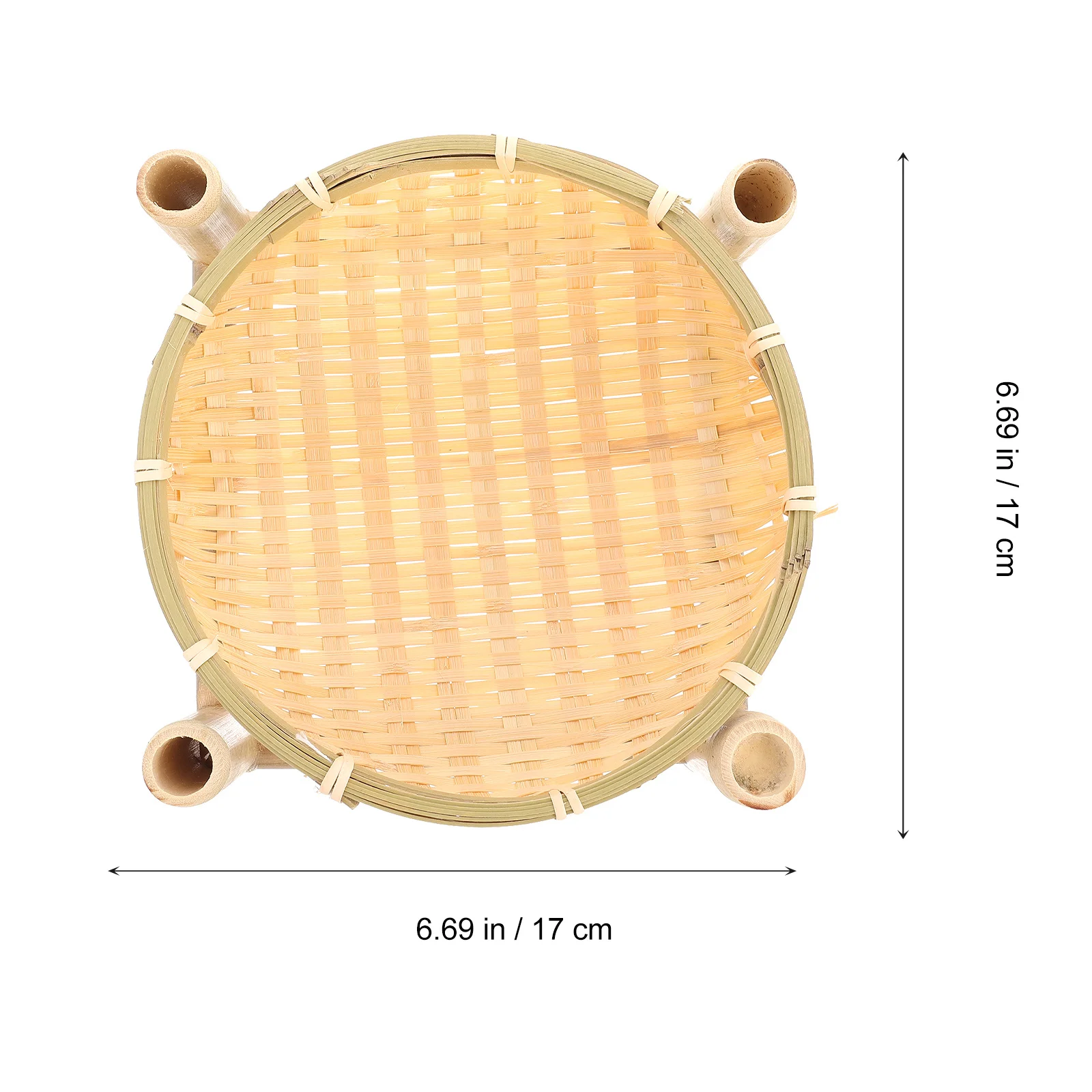 

Bamboo Basket Household Storage Bread Basket Fruit Container Kitchen Dining Room Table Decor Woven Food Tray Organizer