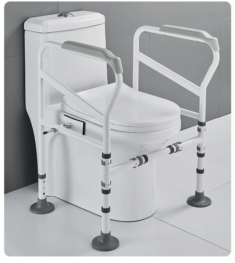 Elderly Dual Assist Handrail Anti-Slip Stable Frame No-Drill Adjustable Height Anti-Tip Safety Rail Durable Support