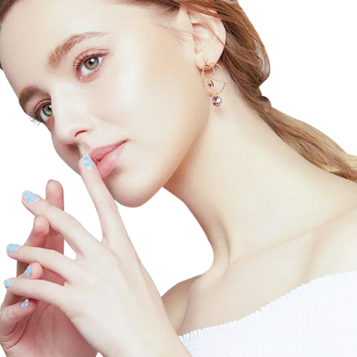 12 pçs brilhante floco de neve brilhando lantejoulas adesivos de unhas leve durável natal prego diy fornecimento de arte unhas diy