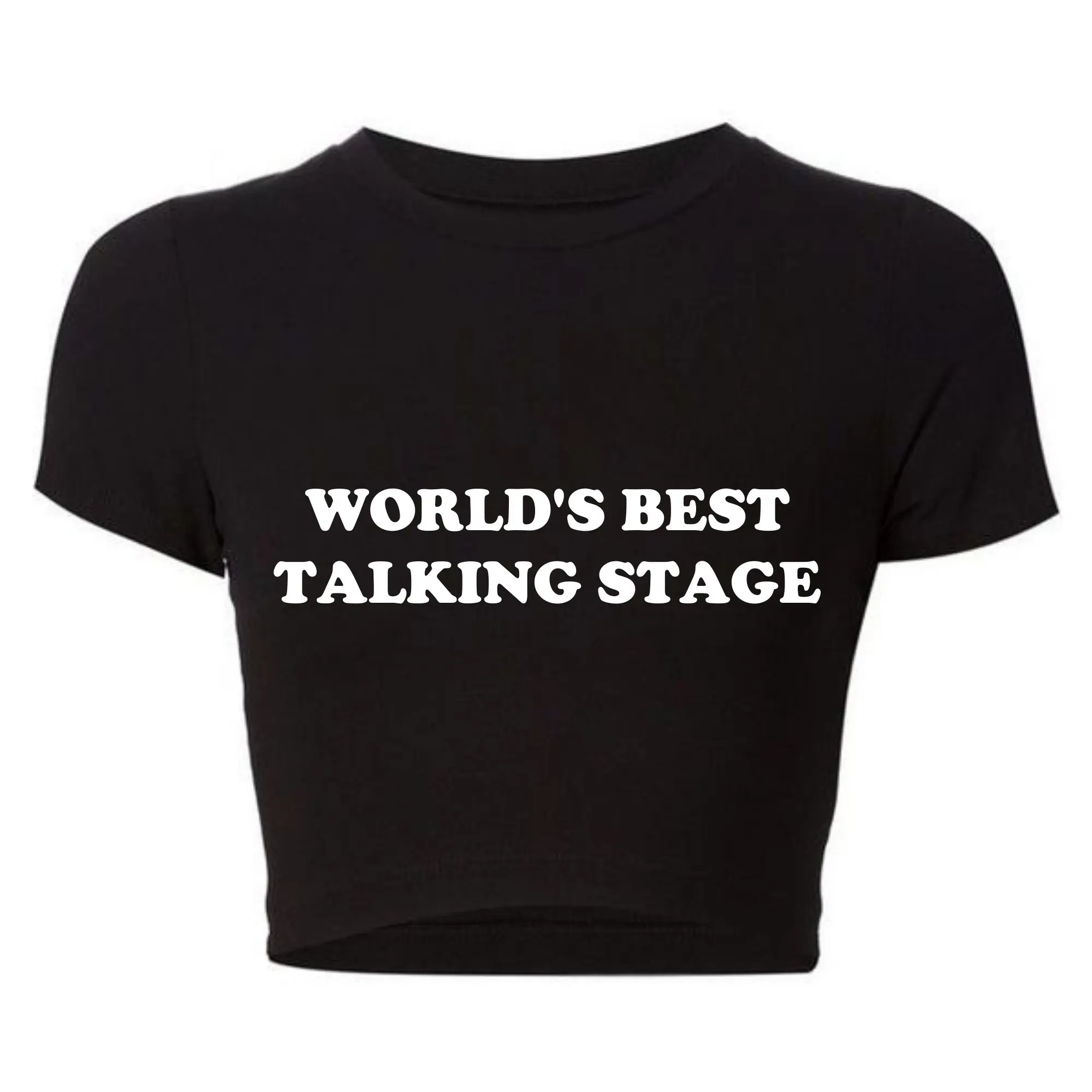 World's Best Talking Stage Women Cropped Top Y2k Summer Fashion Sexy Club Wear Outfits Causal Baby Tee Harajuku Womens T Shirts