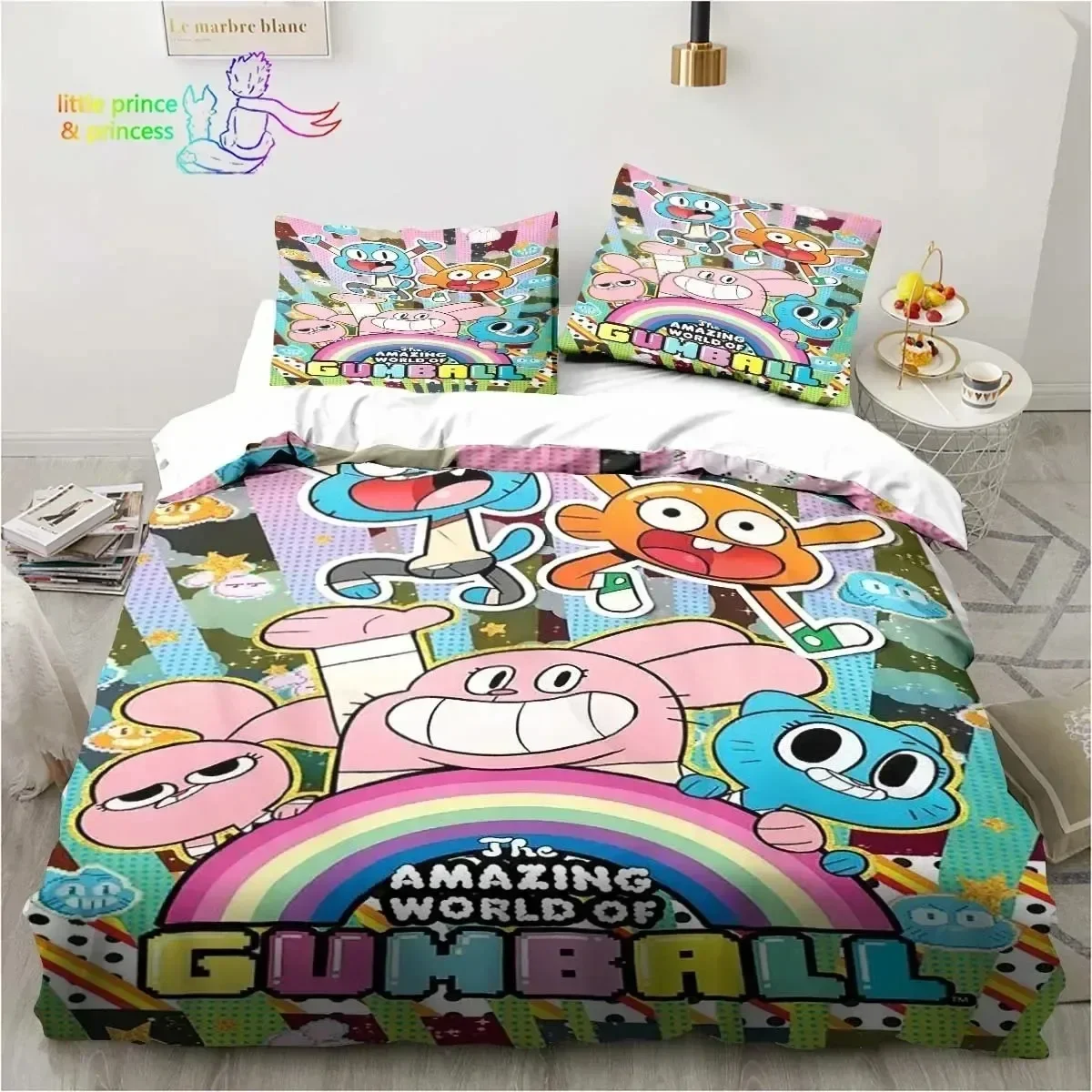Luxury New 3D Print Amazing World Gumball Bedding Set Single Twin Full Queen King Size Bed Set Adult Kid Bedroom Bedding Gift