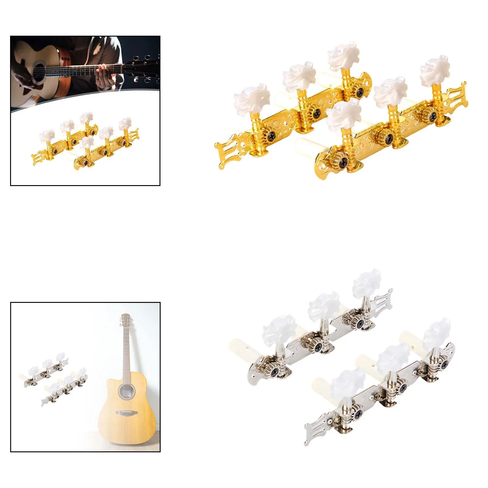 Clavijas de afinación de guitarra clásica, 2 piezas, cabezales de máquina para accesorios de guitarra acústica
