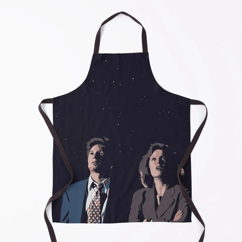 Mulder and Scully looking at the stars Apron For Women Kitchen For Home Accessories cleanings painters Apron