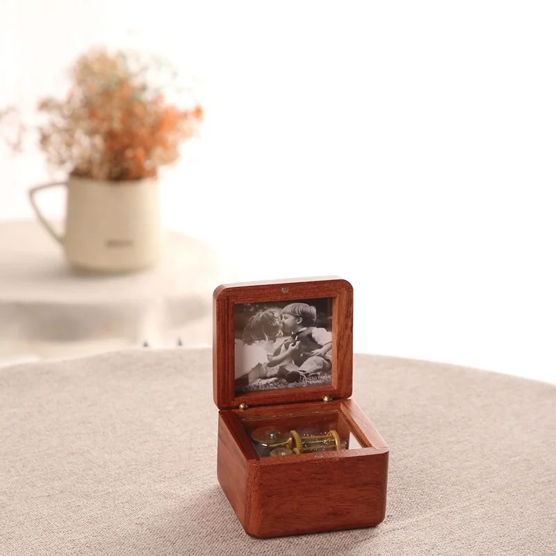 Wholesale Engraving Custom Wooden Music Box Photo Music Box Creative Made in China