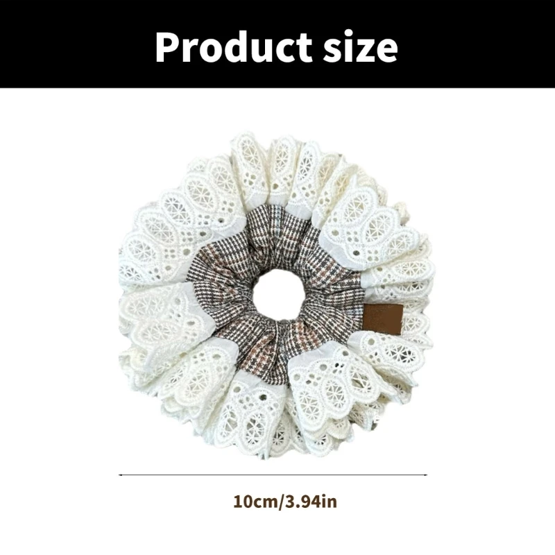 Ikat Rambut Kotak-kotak Musim Gugur Ikat Rambut Besar Dua Lapis Nyaman