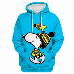 Snoopy Cartoon Anime damska bluza z kapturem edycja wiosenna i jesienna damska bluza z kapturem z okrągłym dekoltem 2024, nowa moda para odzież sportowa Top