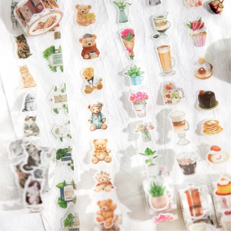 Kawaii Washi Tape Dessert Cat Plants Cartoon Washi Masking Tape Cute Washi Tape DIY Decorative Tapes For for Arts Planner