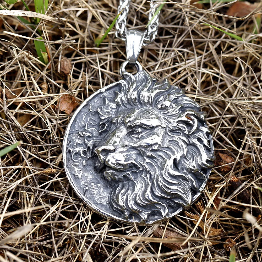 2022 New Design Stainless Steel Viking lion head Pendant For Men Women Drop shipping Gift for teen  free shipping