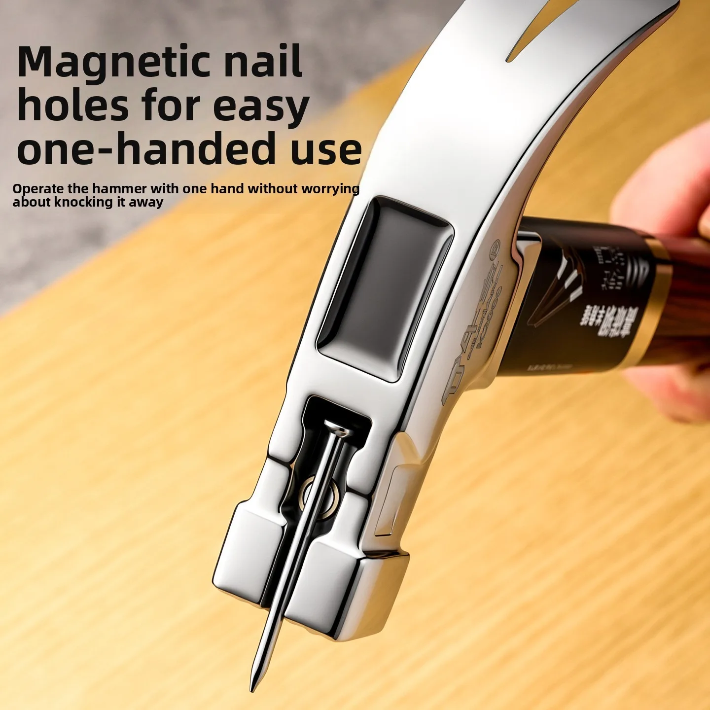 DGEV High-carbon Steel Nail-pulling Integrated Strong Magnetic Insulated Handle Multi-function Claw Hammer view 4