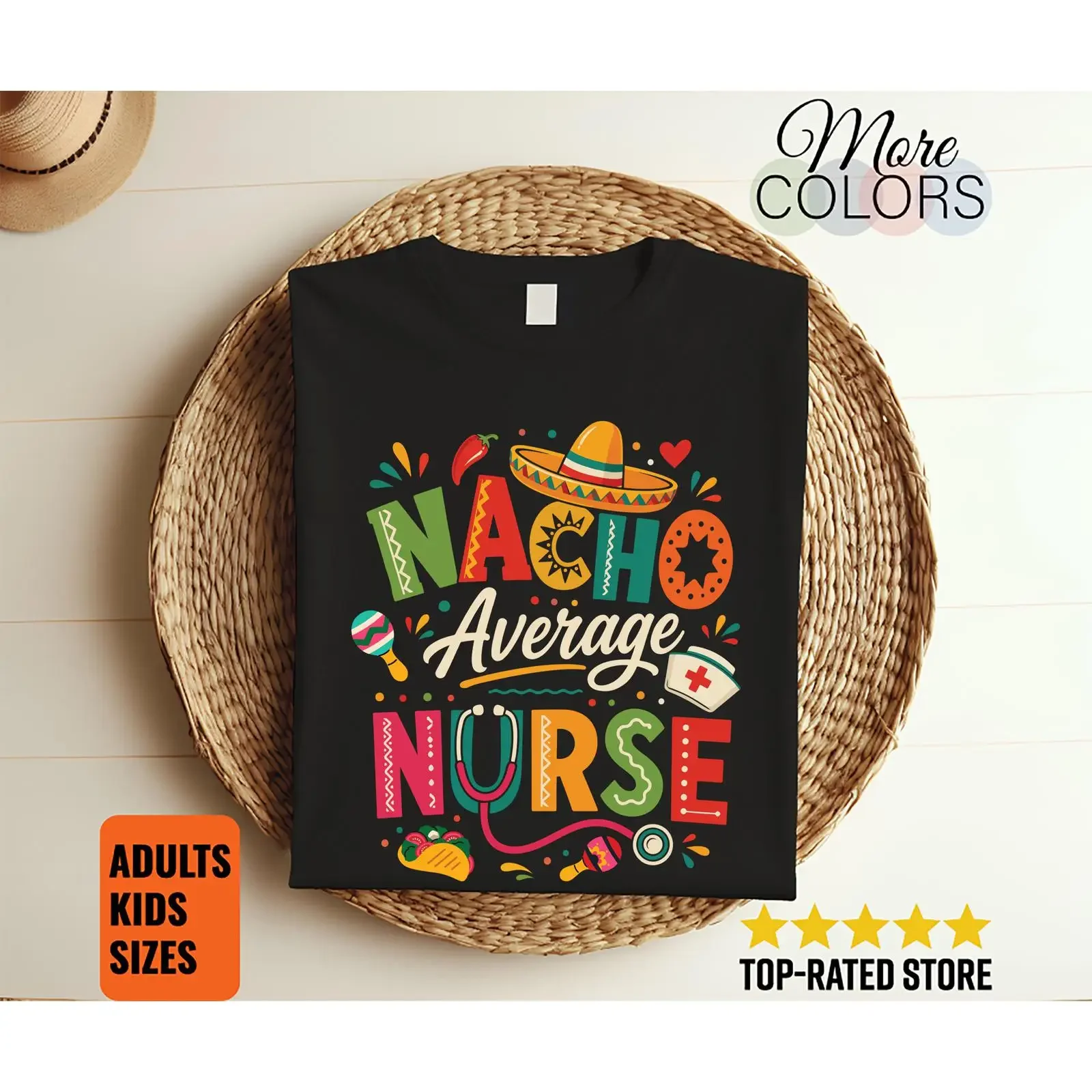 Nacho Average Nurse T Shirt Funny RN Nursing Medical Healthcare Appreciation Humor  vintage Washed Stylish homme Slightly