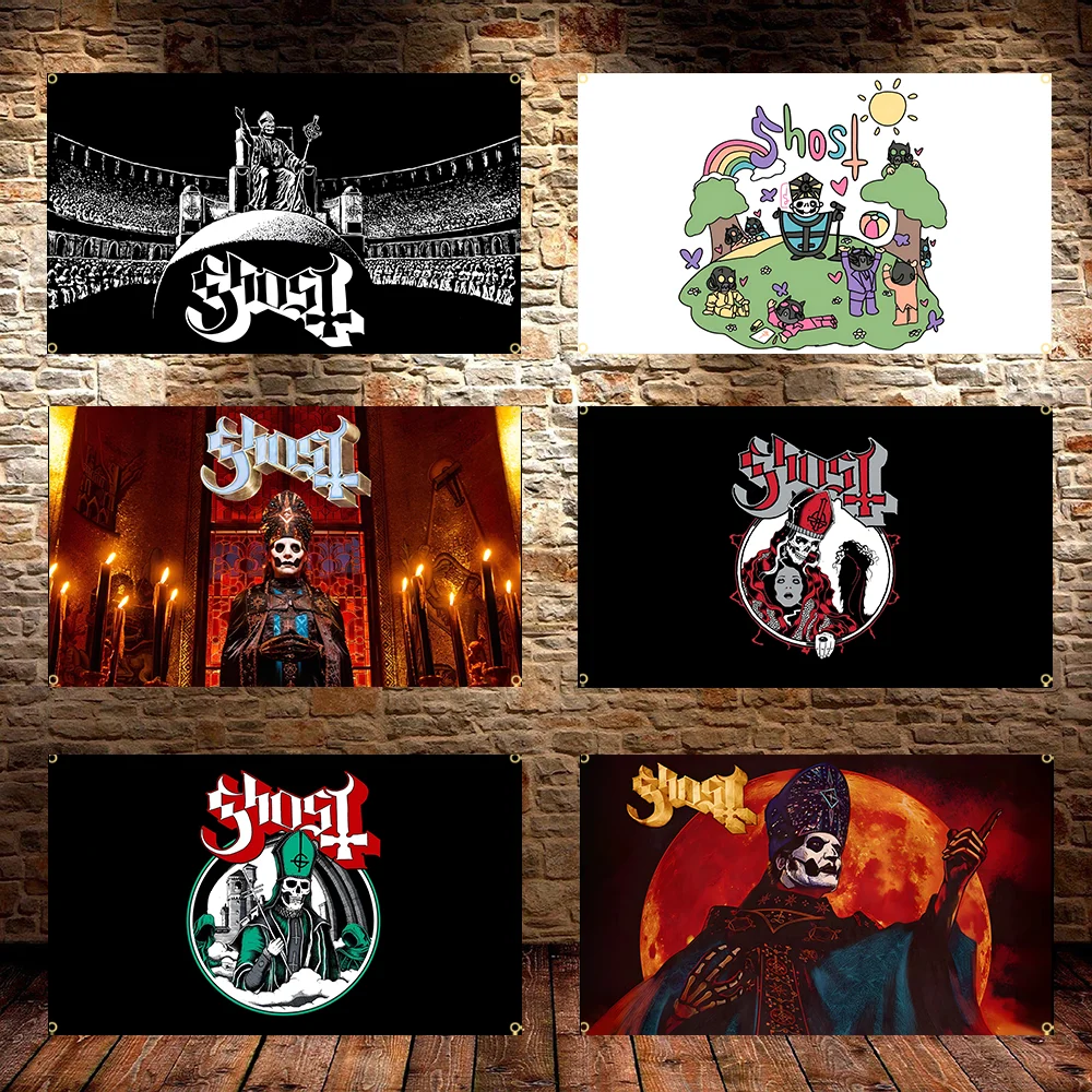 G-Ghost Band Abstract Heavy Metal Band Flag applicable to Polyester Printed Home or Outdoor Decoration flag