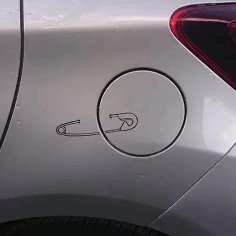 Funny Fuel Cap Needle Design PVC Vinyl Sticker Waterproof Decal for Motorcycle Car Fuel Tank Exterior