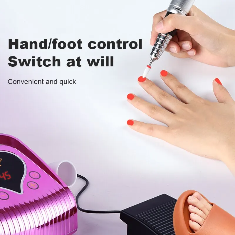 プロの電動ネイルポリッシャー,ポータブルネイルドリルキット,マニキュアとペディキュア,ツールセット,モデリングと研磨