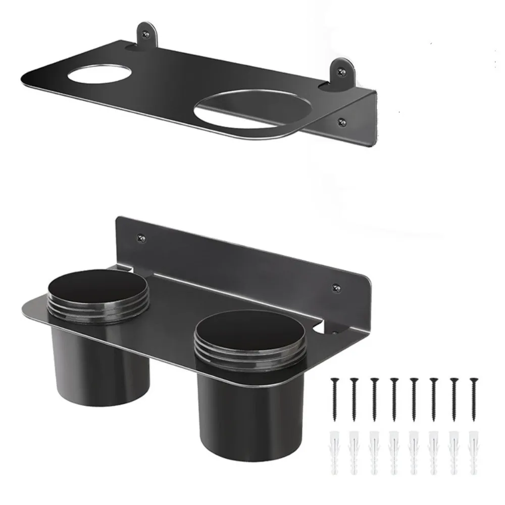 Durable Construction Wall Mounted Funnel Organizer Heavy Duty Two Drip Cups Oil Funnel Holder Leak Collection Wall Mount Design