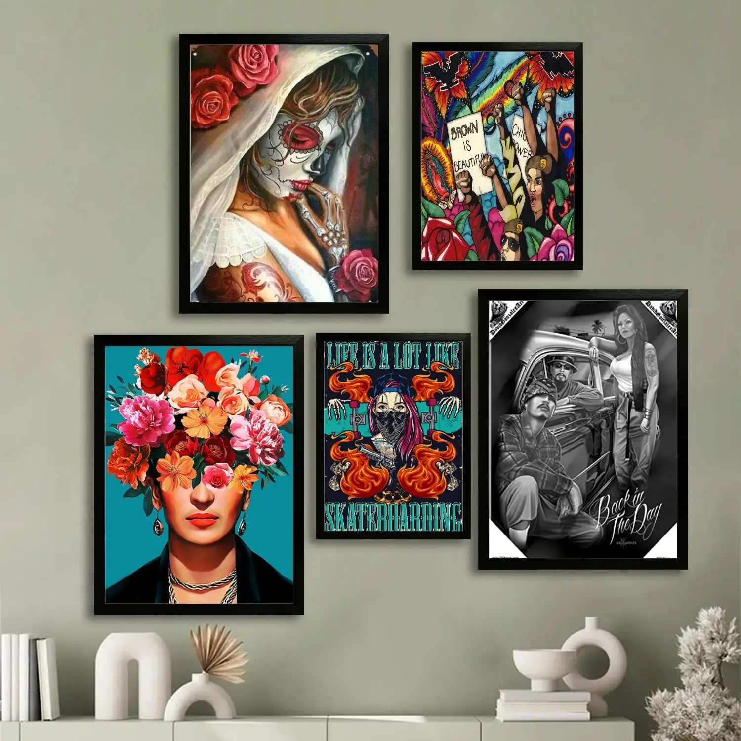 chicano Canvas Art Poster, Wall Art Picture Print, Modern Family Bedroom Decor Posters,Decorative painting