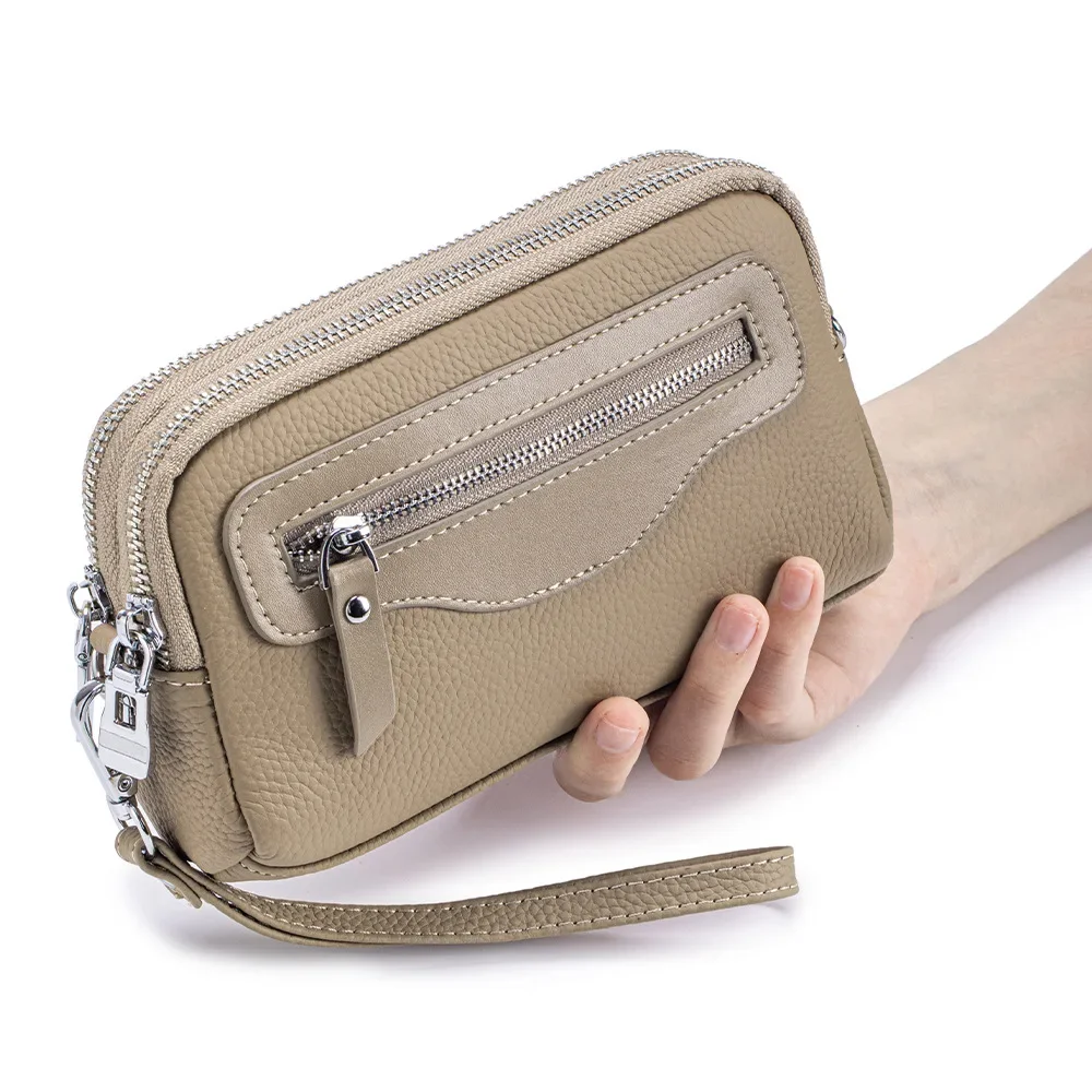 

Genuine Leather Wristlet Clutch Wallet Purses Small Crossbody Bags Shoulder Handbag for Women with Removable Strap