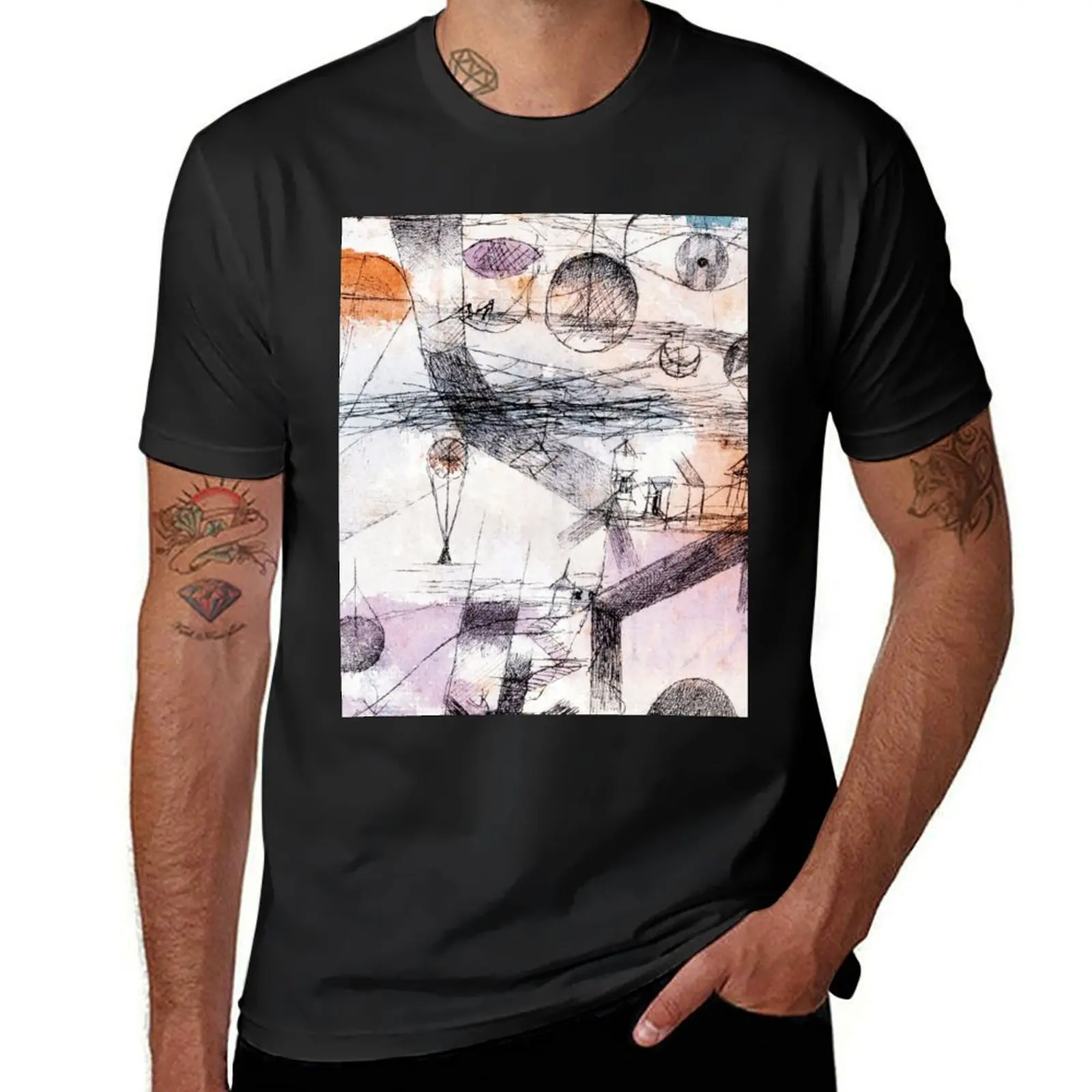 En el reino del aire (1917), pintura en alta resolución de Paul Klee. Camiseta de blacks para hombre, camisa divertida, nueva edición