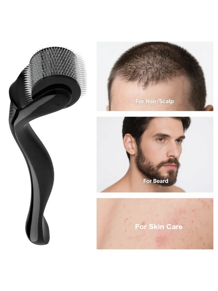 Rouleau Derma 0.2/0.25/0.3mm pour cheveux et barbe, 1 pièce, titane 540 micro-aiguilles, dispositif de beauté cosmétique pour le visage, pour femmes et hommes