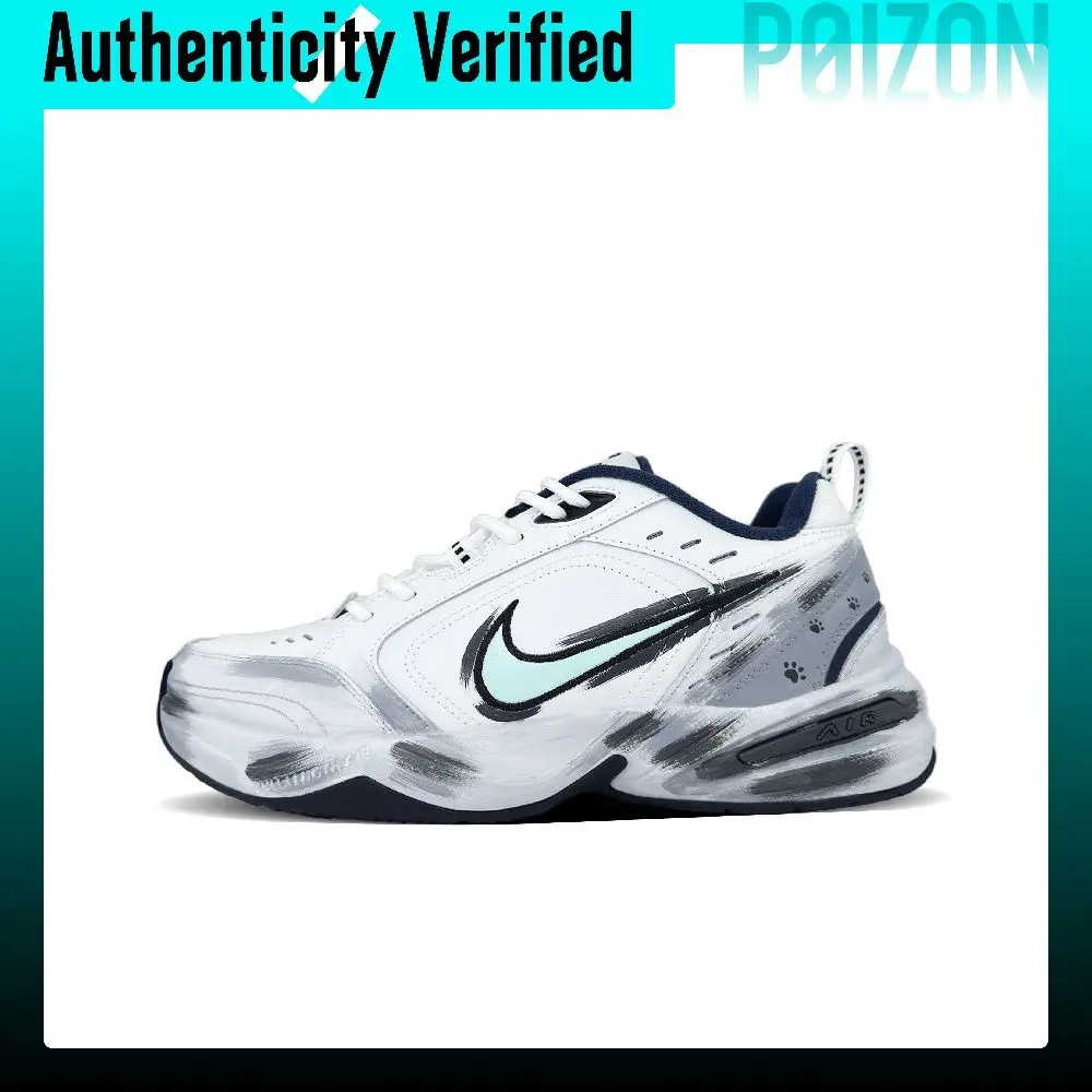 Nike Air Monarch 4 Spiritual Gaze Abrasion Resistant Low top Chunky Sneakers Men's Black Gray 415445-102（Team305-）