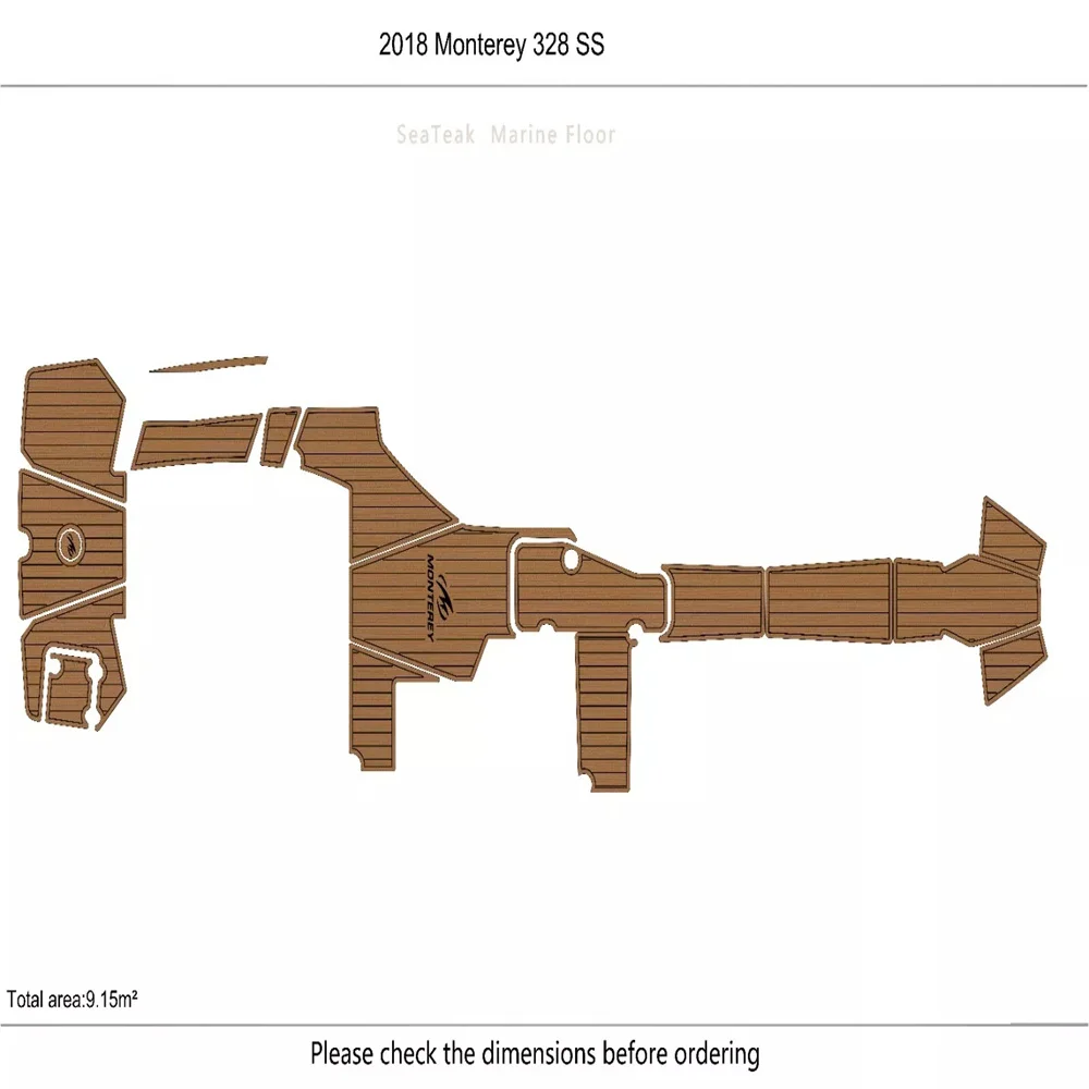 

2018 Monterey 328 SS Cockpit swimming platform 1/4"6mm EVA Faux Teak Decking Mat SeaDek MarineMat Gatorstep Style Self Adhesive