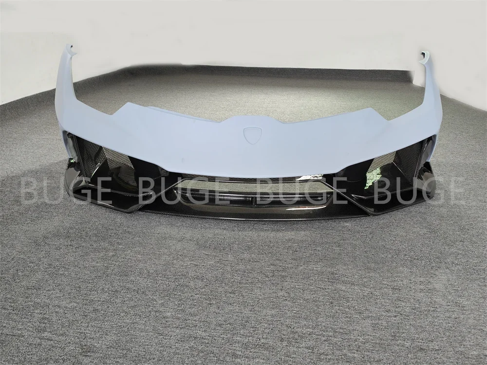 Hot selling!! Used for Lamborghini Huracan LP580 LP610 upgraded EVO style semi carbon fiber front bumper body kit