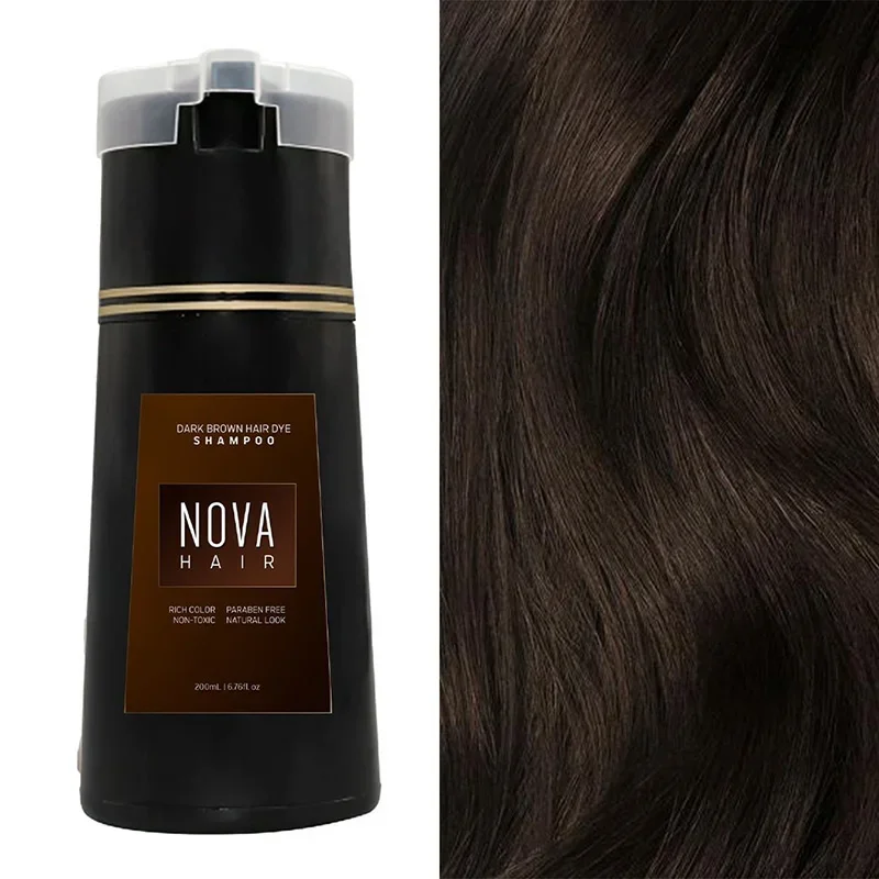 Nova Haarverven 3-in-1 Haarverzorging Shampoo Natuurlijk Snel Wit Haar Geverfd Zwart Haarverf Blijvend Gemak Mannen Vrouwen Haarverzorging