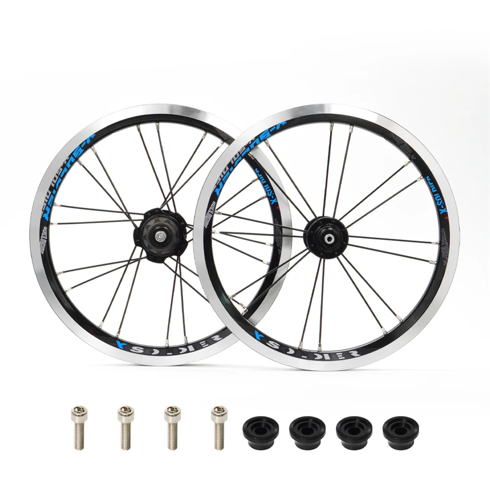 Chooee Folding Bike Rim 14in Bicycle Wheels V Brake Wheelset Sealed Bearing Hub Cycling Accessories Part