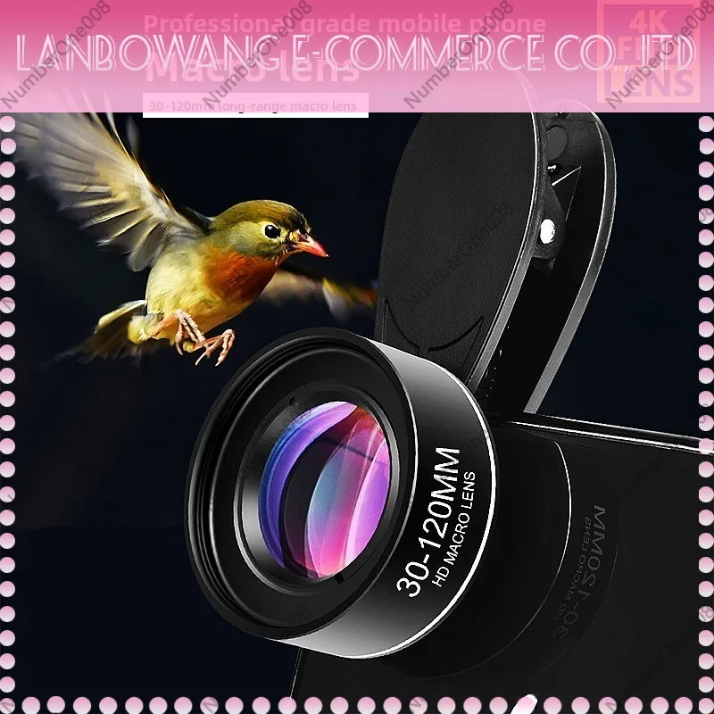 5K New 120mm Ultra Clear External Macro Phone Lens for Jewelry Dew Drop Close Up Optional CPL Star Filter