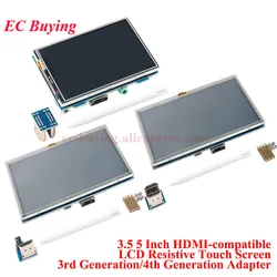 Écran tactile résistif LCD HDMI, moniteur TFT, Raspberry Pi 3rd 4th 3 A +, B +, 2B, 3B +, 4B, technologie d'affichage, 800x480, 5.0 pouces, 5 pouces