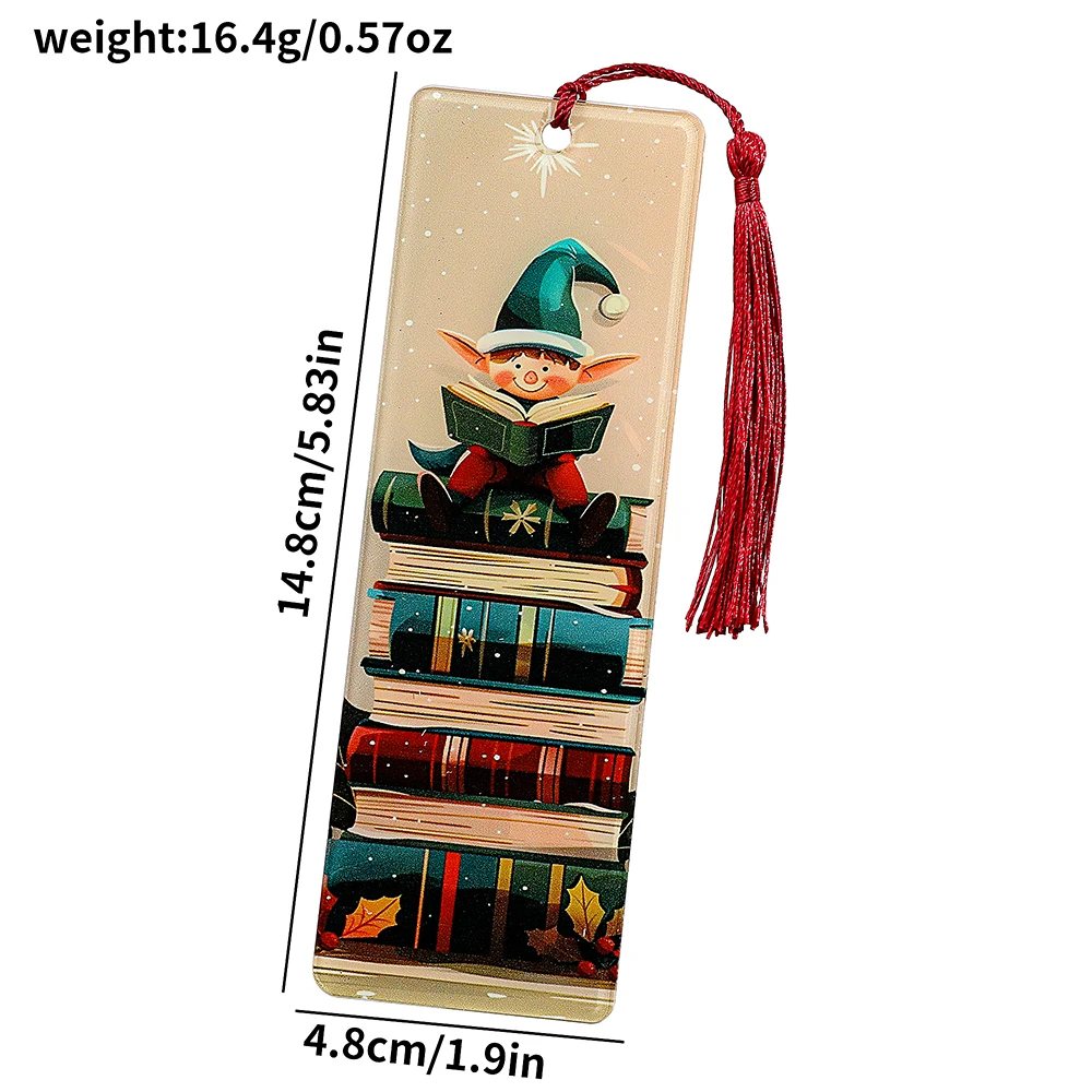 Pembatas Buku Baca Akrilik dengan Hadiah Keluar Rumbai Merah untuk Rekan Wanita, Hadiah Perpisahan untuk Guru Rekan Karyawan Perawat