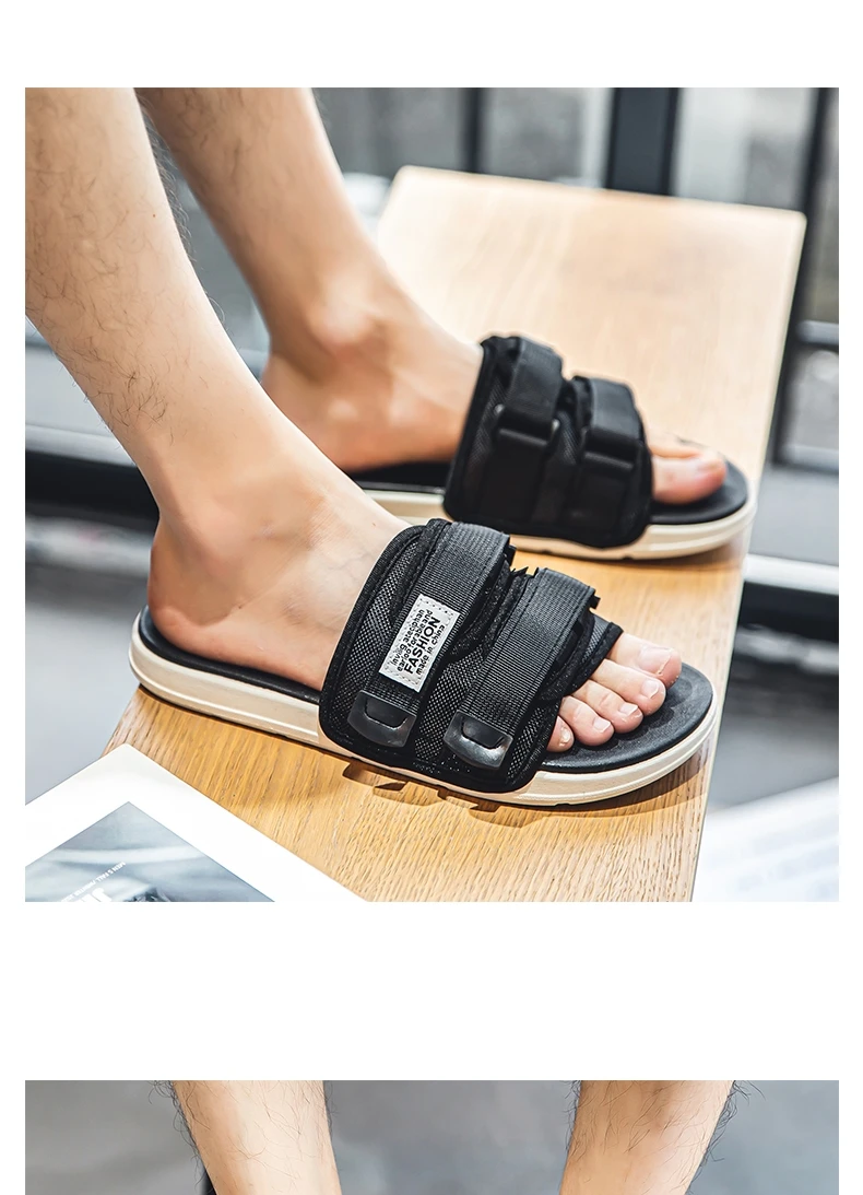 Herren Outdoor-Hausschuhe, für den Innenbereich, lässige Hausschuhe, rutschfest, weicher Boden, Hakenschlaufen-Hausschuhe, modische Strand-Sommersandalen, Flip-Flop – Detail 16