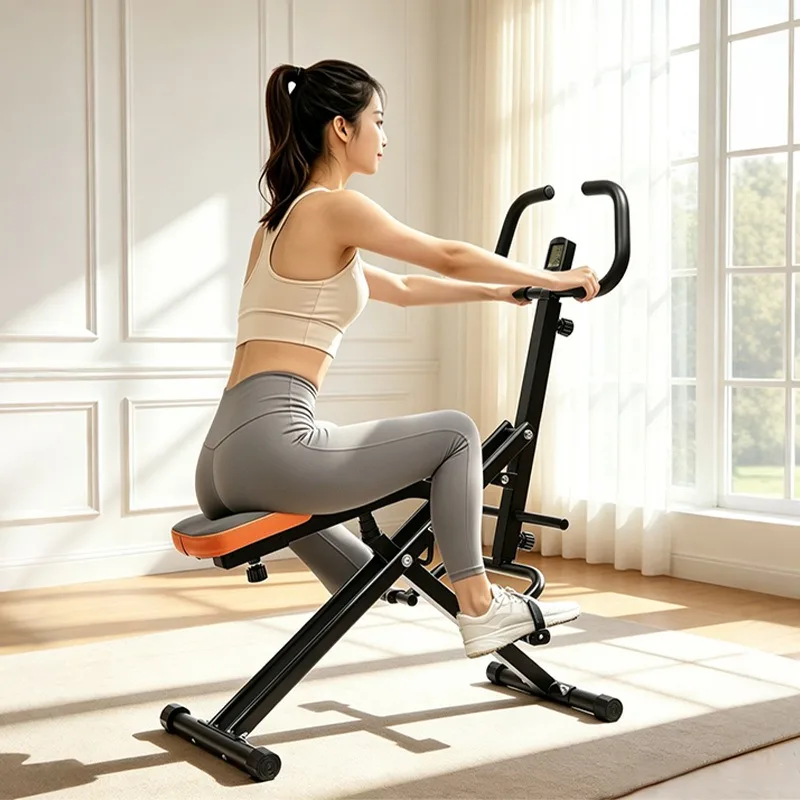Home Gym Multifunctional Squat Machine Indoor Rowing Stationary Bike Horse Riding Trainer Fitness Equipment Rowing Machine