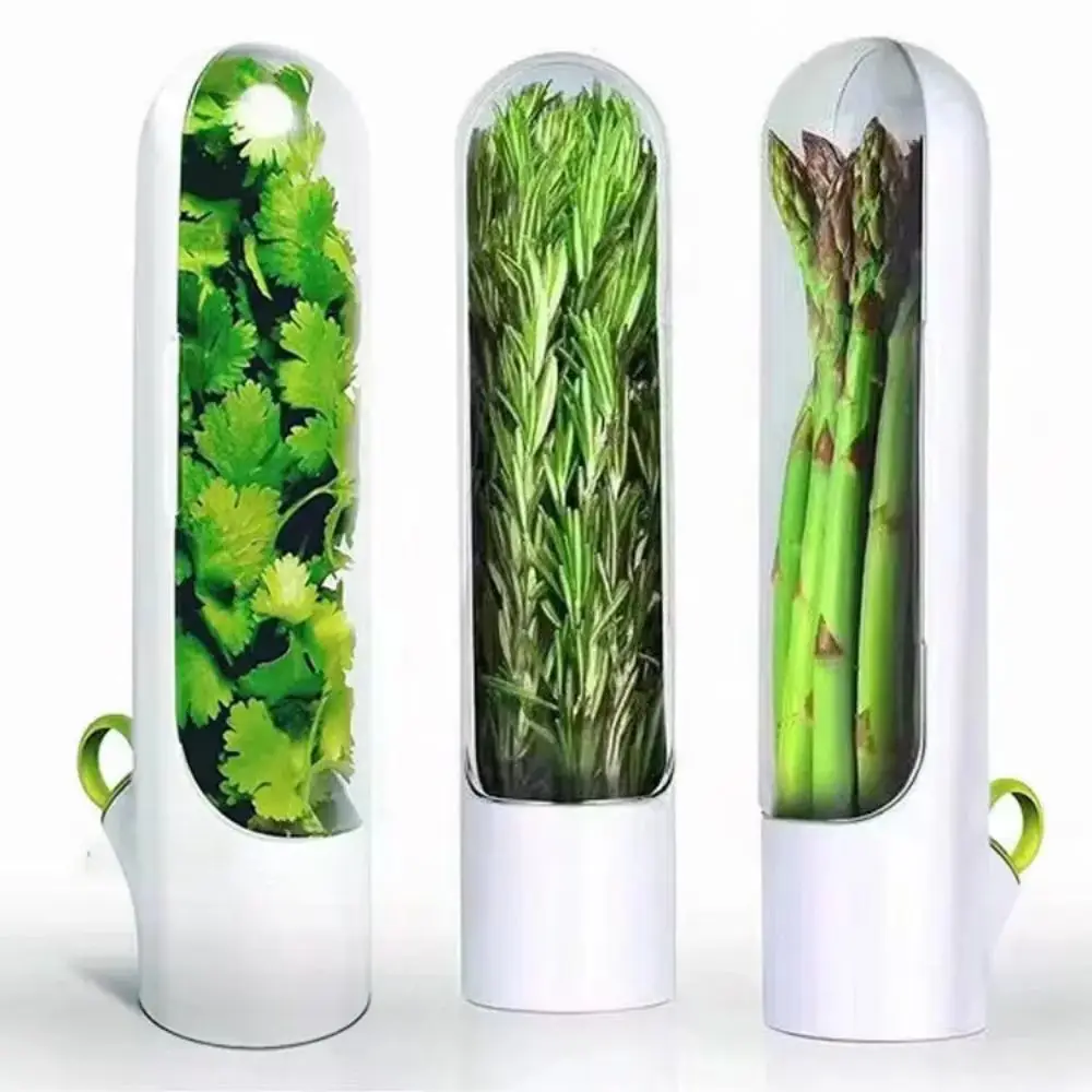 Herb Saver Storage Container Fresh Herb Keeper Vanilla Vegetables Fresh Preservation Bottle for Refrigerator Kitchen Gadgets