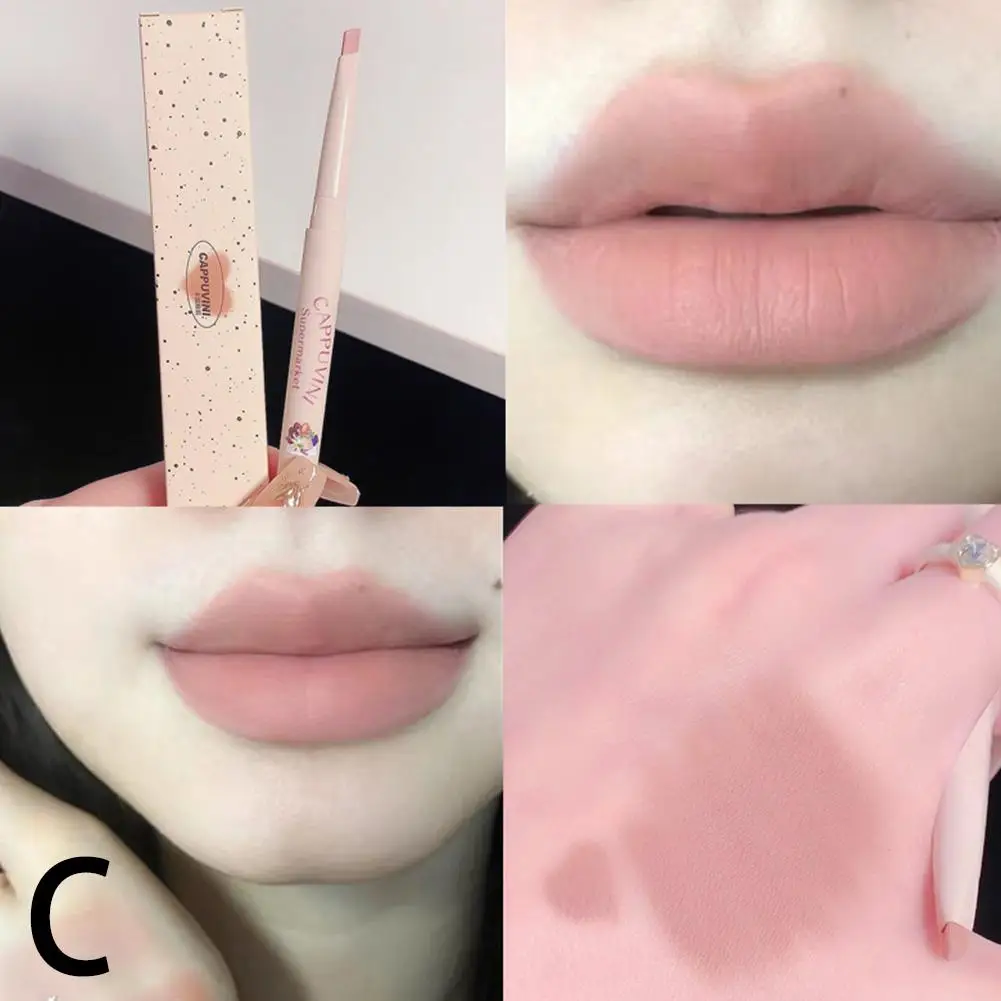 5 Colors Matte Lip Liner Lipstick Pen Long Lasting Non-stick Cup Waterproof Smooth Soft Velvet Lipliner Pencil Makeup Cosmetics