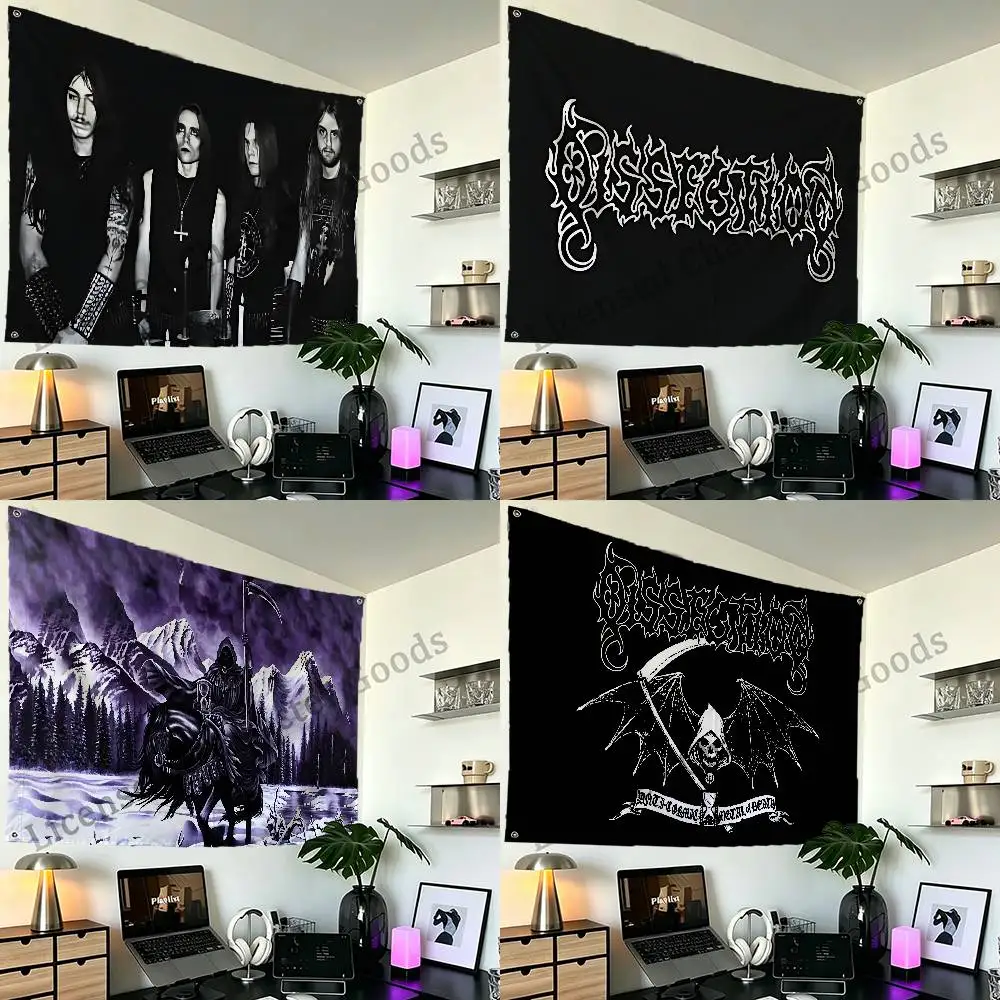 Inspired Rock Music D-DissectionES Personalized Design Polyester Flag Custom Image Text Printing Yard Wall Hanging Decor Sign