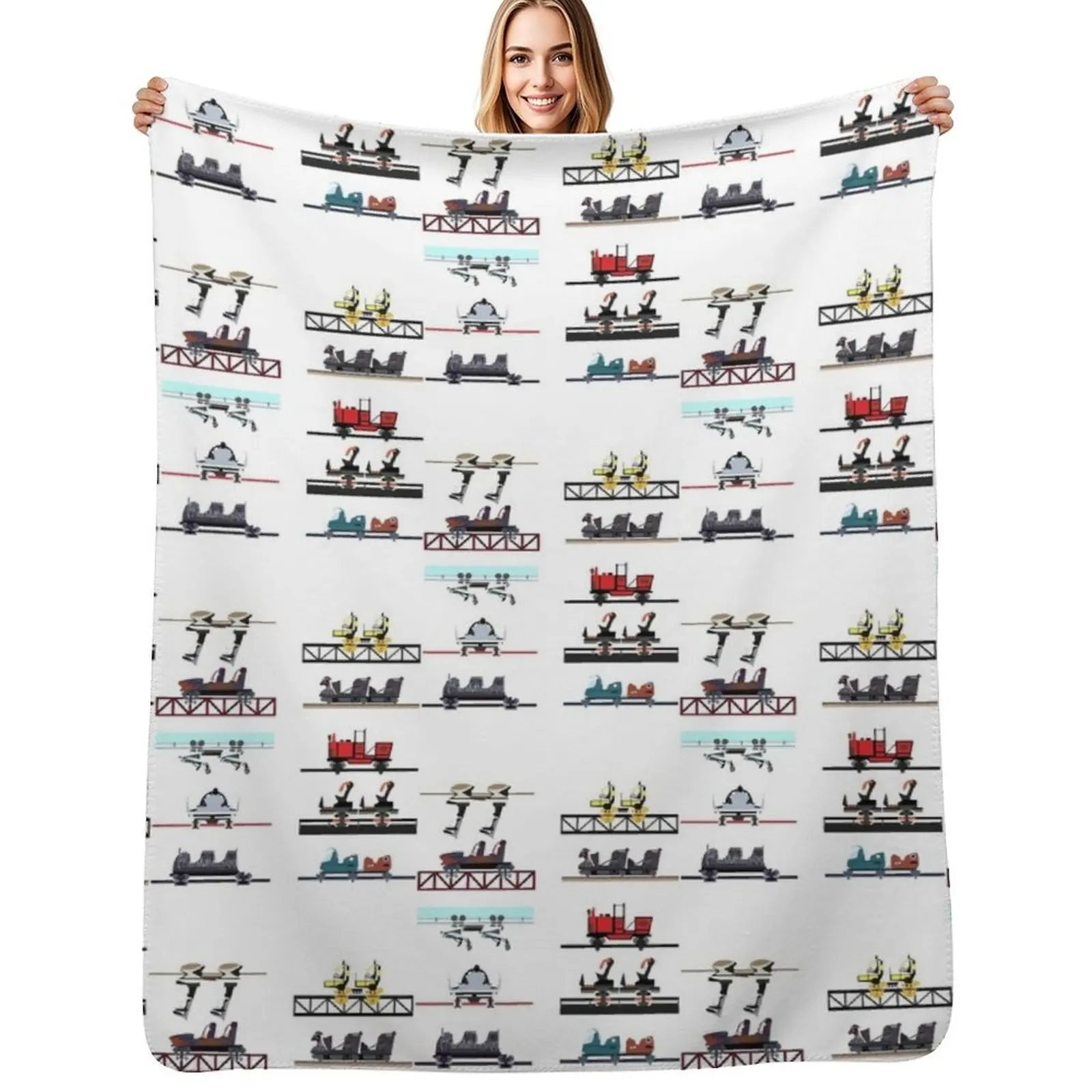 

Alton Towers Coaster Cars Design Designer Throw Blanket Warm Throw Blanket Gift for Anniversary