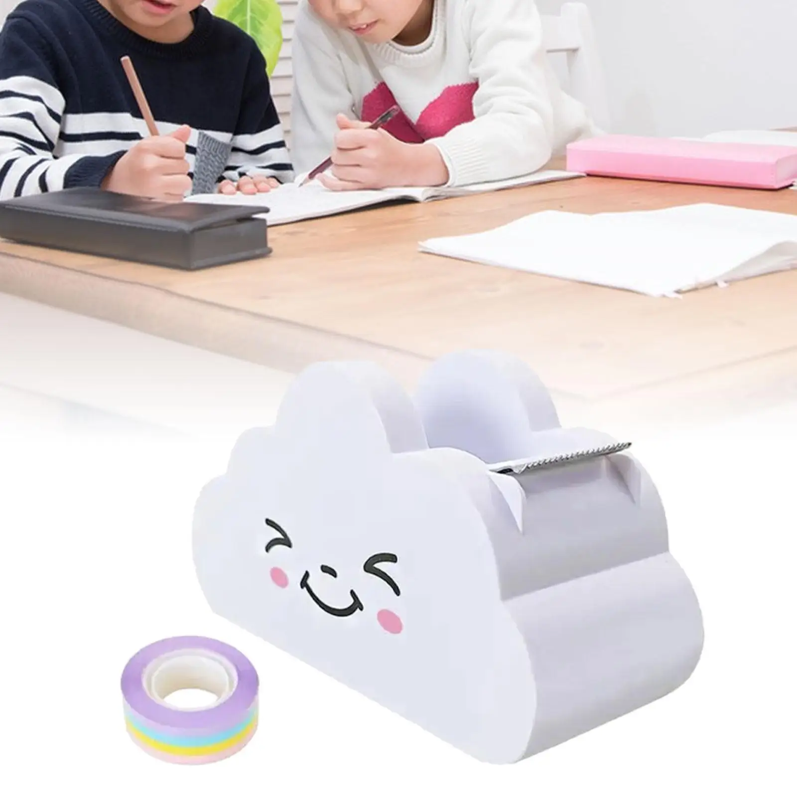 Cartoon Roll Tape Dispenser, suporte bonito fita, Scrapbook DIY, Envolvimento Home