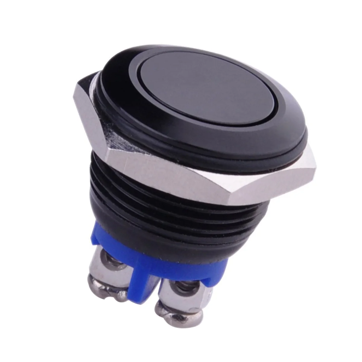 

1pcs Automatic Reset Push Button Switch Metal Shell 16Mm Mounting Hole Black 12V For Car Suv Truck Rv Boat Yacht Horn Starter