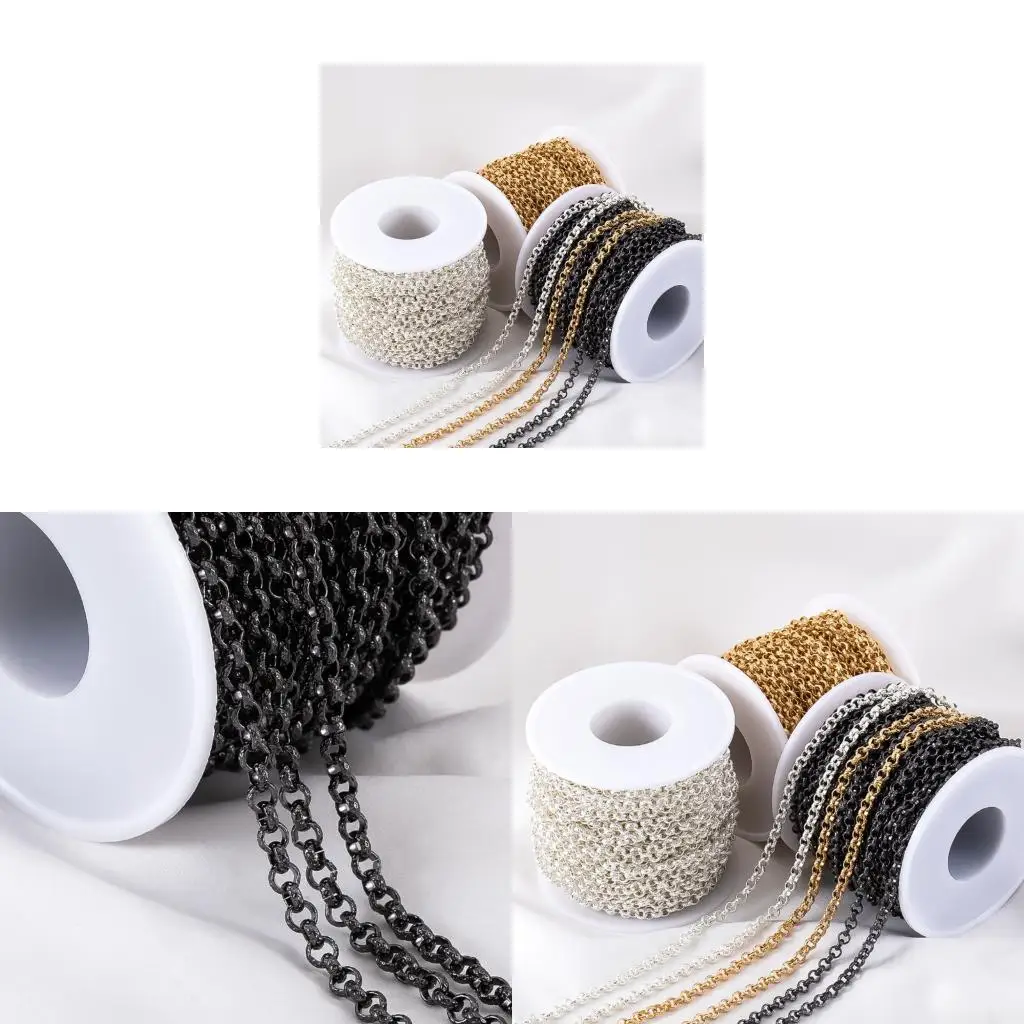  Round O Link Copper Chain Jewelry Making Supplies Sturdy Allergy Resistant Finishes