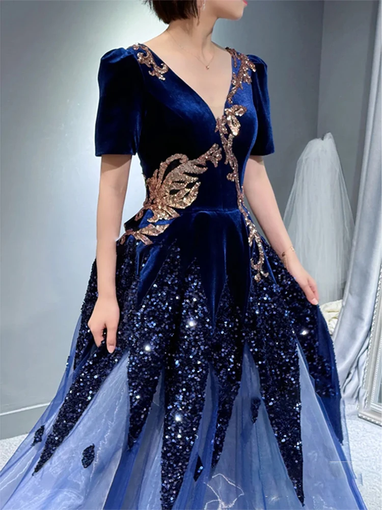 Evening Gown for Women New Annual Meeting Host Vocal Music Art Test Formal Dress Banquet Temperament Solo Performance