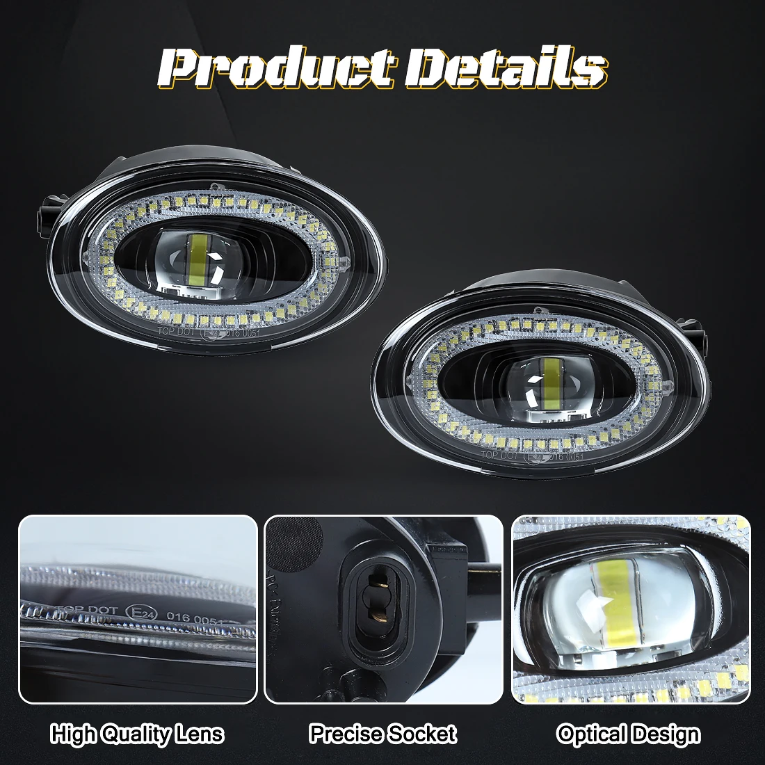 2pcs Fog Light Assembly For Honda Accord 2008- 2013 Fit for Civic 2009-2015 For Jazz Fit 2012-2014 Fog Lamp Driving Headlights