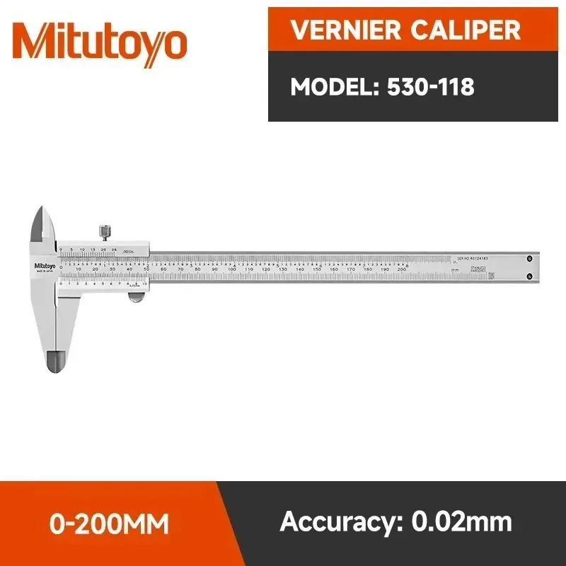 

Mitutoyo 530-118 Digital Calipers 200mm Steel Vernier 0.02mm Precision Absolute Measurement Woodworking Tool