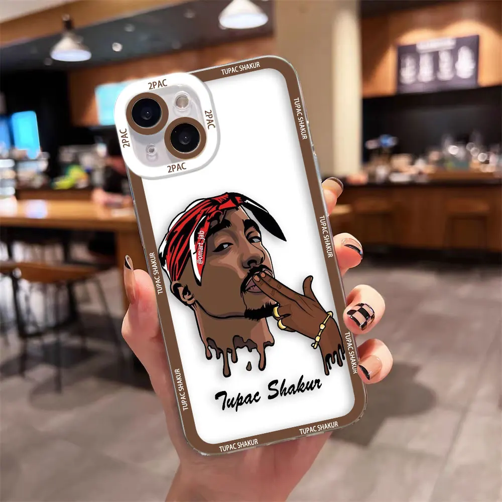 Rapper Singer 2pac Tupac Cover Angel Eyes Clear Phone Case For OPPO A96 A95 A94 A74 A58 A55 A31 A16 A16E Case Funda Coque Shell