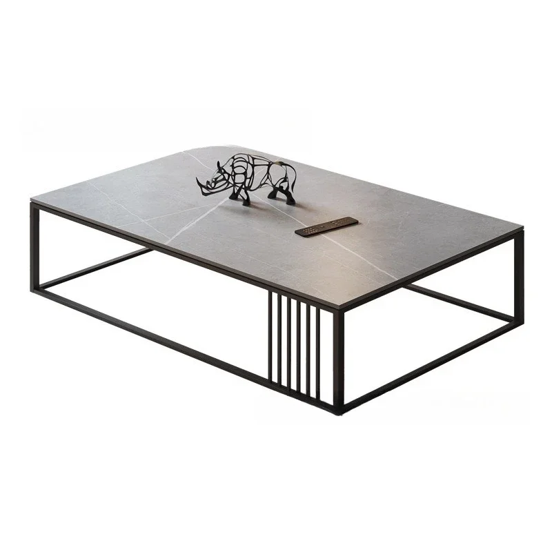

Office modern simple rectangular coffee table, simple storage dormitory rock slab small table