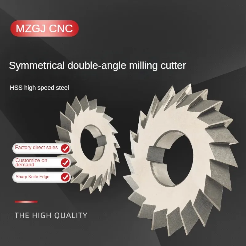 

Фреза симметричного двойного углового профиля W6542 HSS, для фрезерования V-образных пазов из белой стали, V-угловая фреза, 45° ° 60 ° 90 °