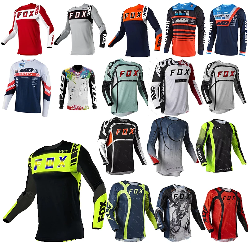 

2023 Men's Downhill Jerseys Mountain Bike MTB Shirts Offroad DH Motorcycle Jersey Motocross Sportwear Clothing Hpit Fox