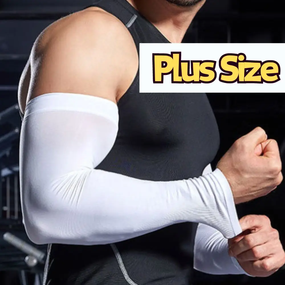 Anti-sunburn Sleeve Elastic Men Women Cool Muff Plus Size Outdoor Sports Sunscreen Cycling Sleeve Uv Blocking Sleeve Fingerless